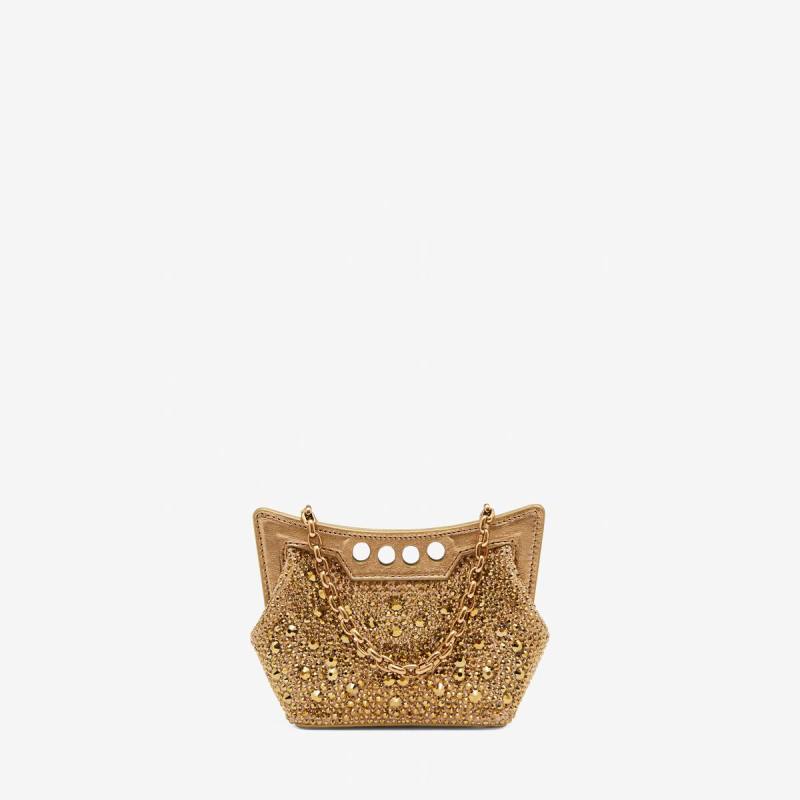 Alexander McQueen Women's Gold The Micro Peak Bag (Calf Leather)